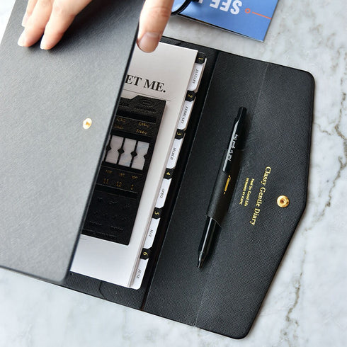 PLEPIC COLOR PU Classy Leather Index Tabs Monthly Index Tabs Weekly Index Tabs Daily Index Tab Self-Adhesive Tabs Planner Index Sticker