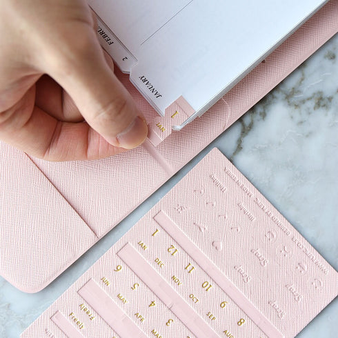 PLEPIC COLOR PU Classy Leather Index Tabs Monthly Index Tabs Weekly Index Tabs Daily Index Tab Self-Adhesive Tabs Planner Index Sticker