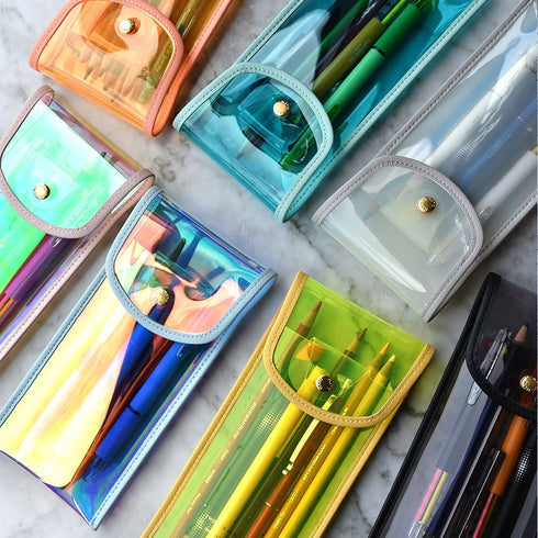 PLEPIC TWINKLE Clear AQUA Pen Case Pencil Case Storage Case Durable Pen Case Storage Case Clear Testing Case | 193 X 93mm