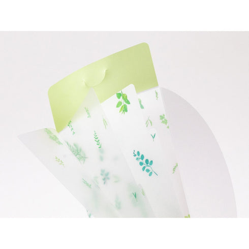 Midori A5 SLIM With Flap LEAVES Foliage 3 Pocket Clear Folder MD Folder Water Resistant Folder | 221.5mm X 126mm