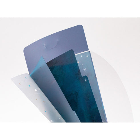 Midori A5 SLIM With Flap STARRY 3 Pocket Clear Folder MD Folder Water Resistant Folder | 221.5mm X 126mm