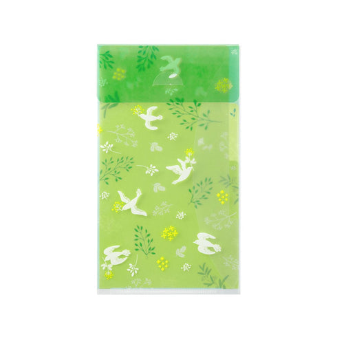 Midori A5 SLIM With Flap Peace DOVE White Birds 3 Pocket Clear Folder MD Folder Water Resistant Folder | 221.5mm X 126mm