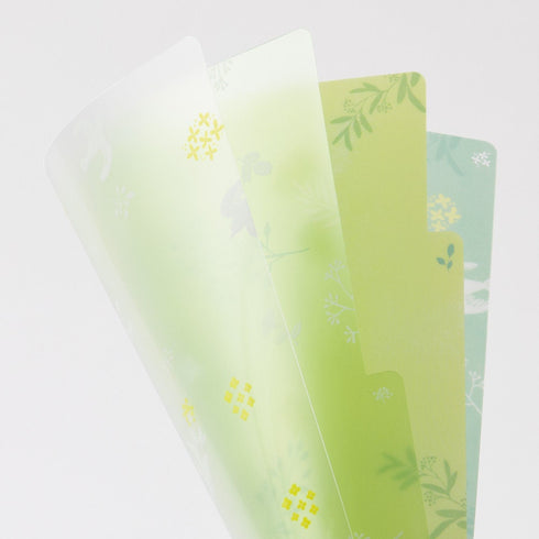 Midori A5 Peace LEAVES 3 Pocket Clear Folder MD Folder Water Resistant Folder | 220mm X160mm