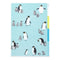 Midori A4 PENGUINS 3 Pocket Clear Folder MD Folder Water Resistant Folder | 310mm X 221mm
