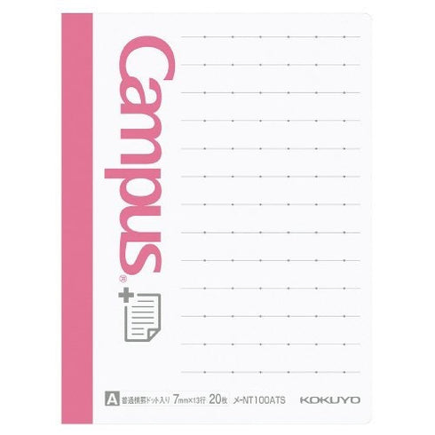 Kokuyo CAMPUS 7mm A Ruled Dotted Line VERTICAL Sticky Pads Index Sticky Notes Planner Sticky | NT-100ATS