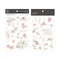 MU Lifestyle Print-On Stickers Rub -On Stickers Transfer Stickers Translucent Stickers 190 | Pink Flowers Peach Flowers Old Fashioned Roses