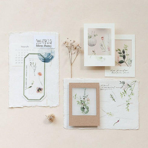 MU Lifestyle Print-On Stickers Rub -On Stickers Transfer Stickers Translucent Stickers 193 | Cut Flowers Blue Flowers Red Flowers Pink Posy