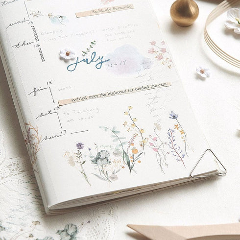 MU Lifestyle Print-On Stickers Rub -On Stickers Transfer Stickers Translucent Stickers 196 | Blue Iris Moon Magick Dried Flowers