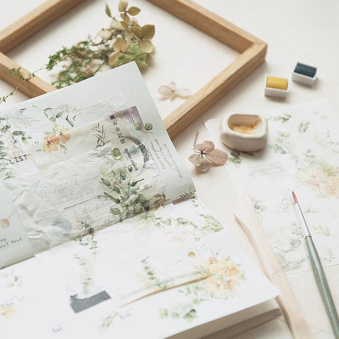 MU Lifestyle Print-On Stickers Rub -On Stickers Transfer Stickers Translucent Stickers 192 | Yellow Roses Green Swag Green Foliage