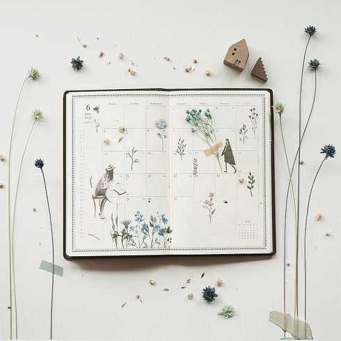 MU Lifestyle Print-On Stickers Rub -On Stickers Transfer Stickers Translucent Stickers 195 | Reading Girls Soft Flowers Walking Girl Phrases