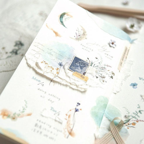 MU Lifestyle Print-On Stickers Rub -On Stickers Transfer Stickers Translucent Stickers 196 | Blue Iris Moon Magick Dried Flowers