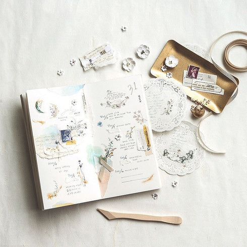 MU Lifestyle Print-On Stickers Rub -On Stickers Transfer Stickers Translucent Stickers 196 | Blue Iris Moon Magick Dried Flowers