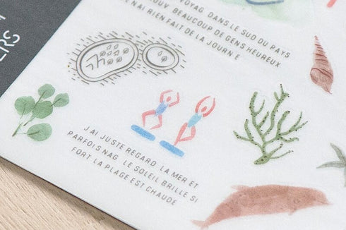 MU Lifestyle Print-On Stickers Rub -On Stickers Transfer Stickers Translucent Stickers 198 | Sea Life Summer Hammerhead Sharks Stingray