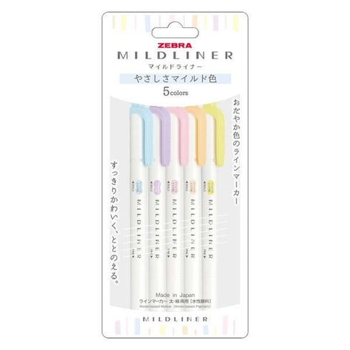 Zebra Mildliner GENTLE Mildliner NEW For 2022 Set of 5 | WKT7-5C-YC