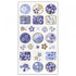 WANOWA Japan INDIGO PATTERN Stickers Japanese Pattern Stickers インディゴパターン Japanese Fabric Stickers Japanese Embellishment Stickers | 1354124