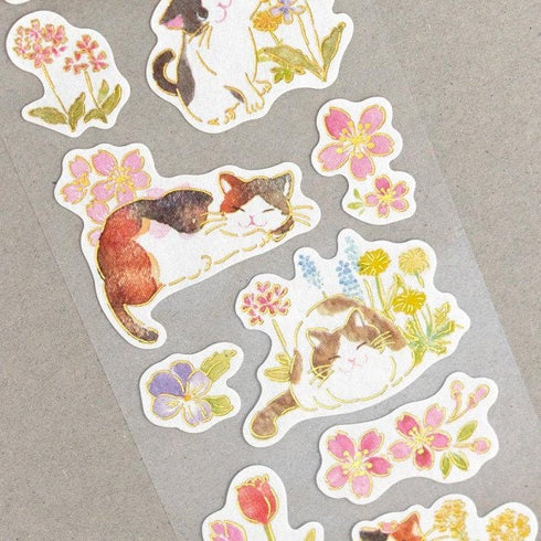 NB Co., Ltd Japan CAT Kitten Kitty Flowers Stickers 猫子猫キティステッカーStickers Japanese Embellishment Stickers | 2494139