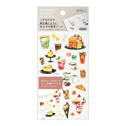 Midori Transfer Stickers SNACKS FOOD COFFEE Print-On Stickers Rub -On Stickers Transfer Stickers Translucent Stickers | 2584