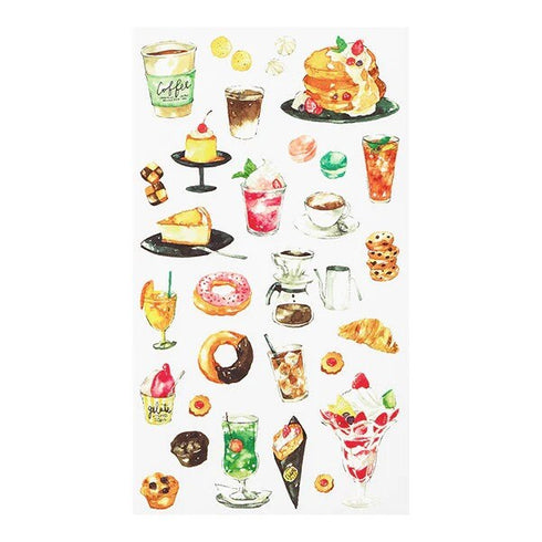 Midori Transfer Stickers SNACKS FOOD COFFEE Print-On Stickers Rub -On Stickers Transfer Stickers Translucent Stickers | 2584
