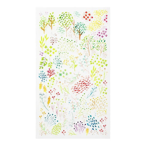 Midori Transfer Stickers WATERCOLOR PATTERNS Print-On Stickers Rub -On Stickers Transfer Stickers Translucent Stickers | 2588