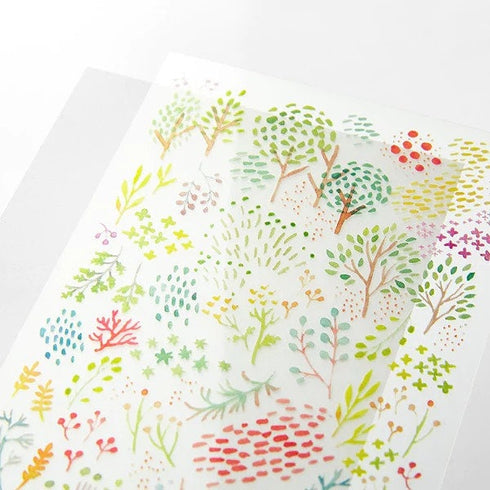 Midori Transfer Stickers WATERCOLOR PATTERNS Print-On Stickers Rub -On Stickers Transfer Stickers Translucent Stickers | 2588