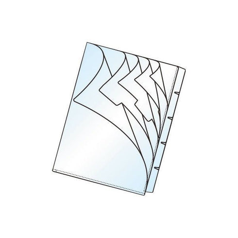 Kokuyo A4 KaTaSu Clear Plastic Folder 5-Tab Design Kokuyo Accessories | KFE7505T