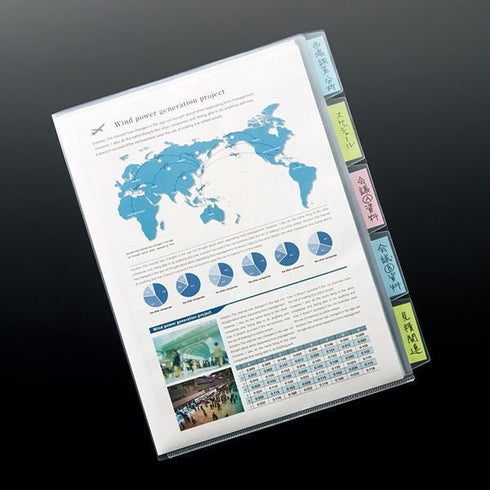 Kokuyo A4 KaTaSu Clear Plastic Folder 5-Tab Design Kokuyo Accessories | KFE7505T
