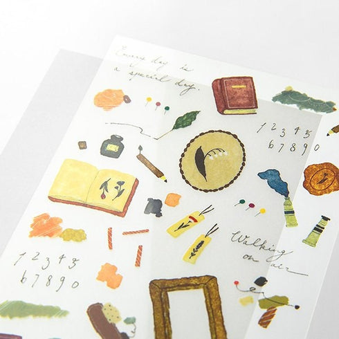 Midori Transfer Stickers STATIONERY BOOKS LIBRARY Print-On Stickers Rub -On Stickers Transfer Stickers Translucent Stickers | 2581