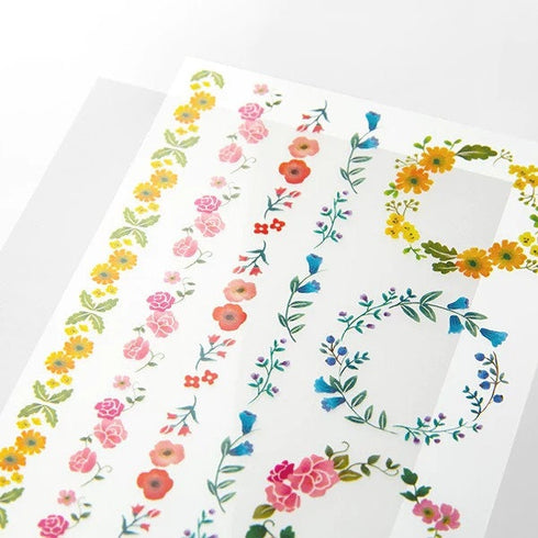 Midori Transfer Stickers WREATHS GARLAND FLOWERS Print-On Stickers Rub -On Stickers Transfer Stickers Translucent Stickers | 2586