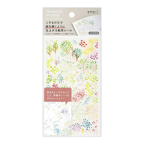 Midori Transfer Stickers WATERCOLOR PATTERNS Print-On Stickers Rub -On Stickers Transfer Stickers Translucent Stickers | 2588