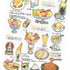Kamio Japan Stickers DESSERTS Adult Visual Dictionary Banana Split Ice Cream Sundae Fruit Salad Rootbeer Float GOLD Foil Stickers | 204768