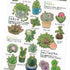 Kamio Japan Stickers CACTUS Adult Visual Dictionary Cacti Succulents Hens and Chicks Float GOLD Foil Stickers | 204766