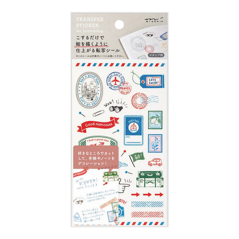 Midori Transfer Stickers STAMPS EPHEMERA Print-On Stickers Rub -On Stickers Transfer Stickers Translucent Stickers | 2587