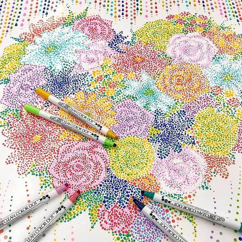 Kuretake 12 PIECE SET Zig Clean Color Dot Set One Pen or Double-Tip Marker | TC-6100/12V
