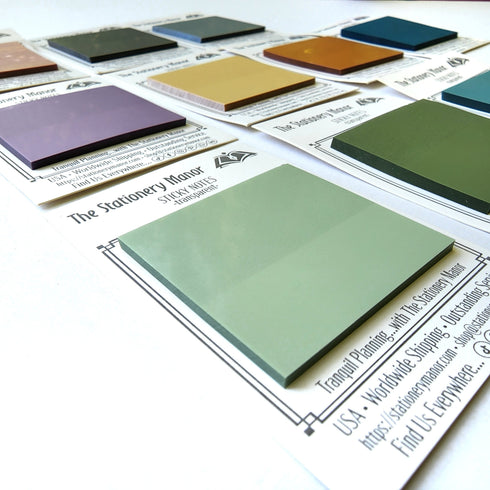 MINI NEUTRAL Tones Translucent Transparent PET Color Vellum Sticky Notes 1.75 X 1.75 | One Pad 50 sheets 44mm x 44mm