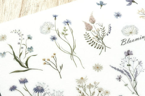 MU Lifestyle Print-On Stickers Rub-On Stickers Transfer Stickers Translucent Sticker 203 | Ethereal Flowers Roses Lavender Queen Anne's Lace