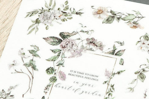 MU Lifestyle Print-On Stickers Rub-On Stickers Transfer Stickers Translucent Sticker 204 | Heart of the Garden