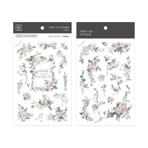 MU Lifestyle Print-On Stickers Rub-On Stickers Transfer Stickers Translucent Sticker 204 | Heart of the Garden