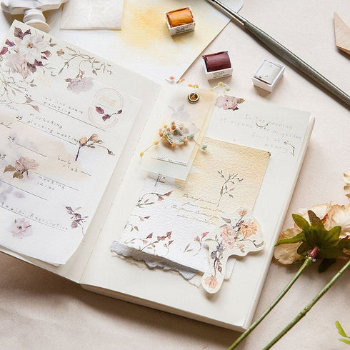 MU Lifestyle Print-On Stickers Rub-On Stickers Transfer Stickers Translucent Sticker 205 | Pink Roses Yellow Roses Rose Bouquet