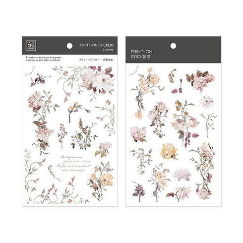MU Lifestyle Print-On Stickers Rub-On Stickers Transfer Stickers Translucent Sticker 205 | Pink Roses Yellow Roses Rose Bouquet