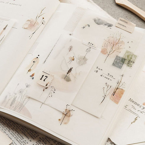 MU Lifestyle Print-On Stickers Rub-On Stickers Transfer Stickers Translucent Sticker 206 | Remember to Take Your Memories People Wandering