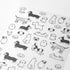 Midori Seal Collection DOGS CHAT SERIES Black and White Planner Stickers Movable Stickers Notebook Stickers Coordinating Stickers | 2592