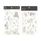 MU Lifestyle Print-On Stickers Rub-On Stickers Transfer Stickers Translucent Stickers 200 | Moon Dried Flowers Magic Majick