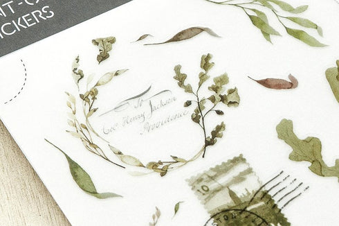MU Lifestyle Print-On Stickers Rub-On Stickers Transfer Stickers Translucent Stickers 201 | Postage Ephemera Leaves Postage Stamps