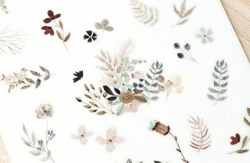 MU Lifestyle Print-On Stickers Rub-On Stickers Transfer Stickers Translucent Stickers 202 | Whimsical Memories Carnations Roses