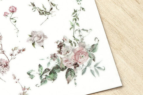 MU Lifestyle Print-On Stickers Rub-On Stickers Transfer Stickers Translucent Sticker 204 | Heart of the Garden