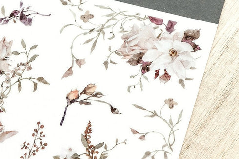 MU Lifestyle Print-On Stickers Rub-On Stickers Transfer Stickers Translucent Sticker 205 | Pink Roses Yellow Roses Rose Bouquet