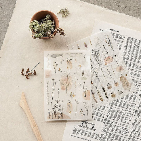 MU Lifestyle Print-On Stickers Rub-On Stickers Transfer Stickers Translucent Sticker 206 | Remember to Take Your Memories People Wandering