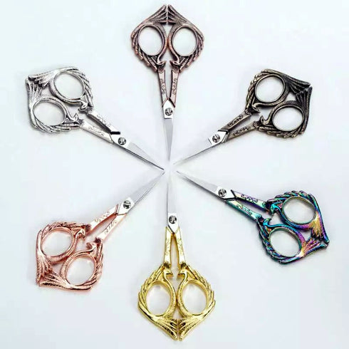 ONE Pair GOLD Retro Inspired Angel Scissors Office Scissors Stationery Embroidery Travel Wing Scissors | Super sharp