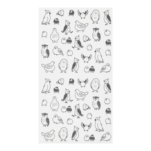 Midori Seal Collection BIRDS CHAT SERIES Black and White Planner Stickers Movable Stickers Notebook Stickers Coordinating Stickers | 2593