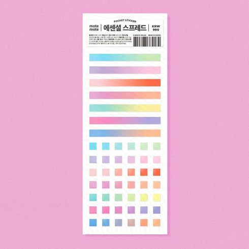 MOTEMOTE ESSENTIAL SPREAD Transparent Highlight Stickers No Smear Highlight Pocket Stickers Line Stickers One Line Highlight | 170 X 65mm